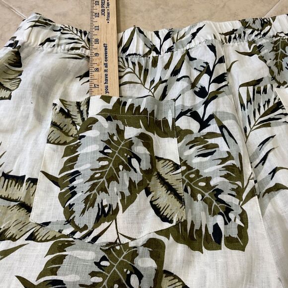 C&C CALIFORNIA PANTS WOMEN'S PLUS SZ. 2X CROPPED 100% LINEN TROPICAL PRINT - Picture 9 of 9